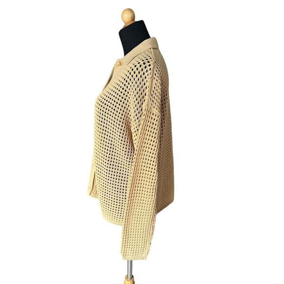 MADEWELL Open-Stitch Polo Cardigan Sweater Size small - Picture 7 of 11